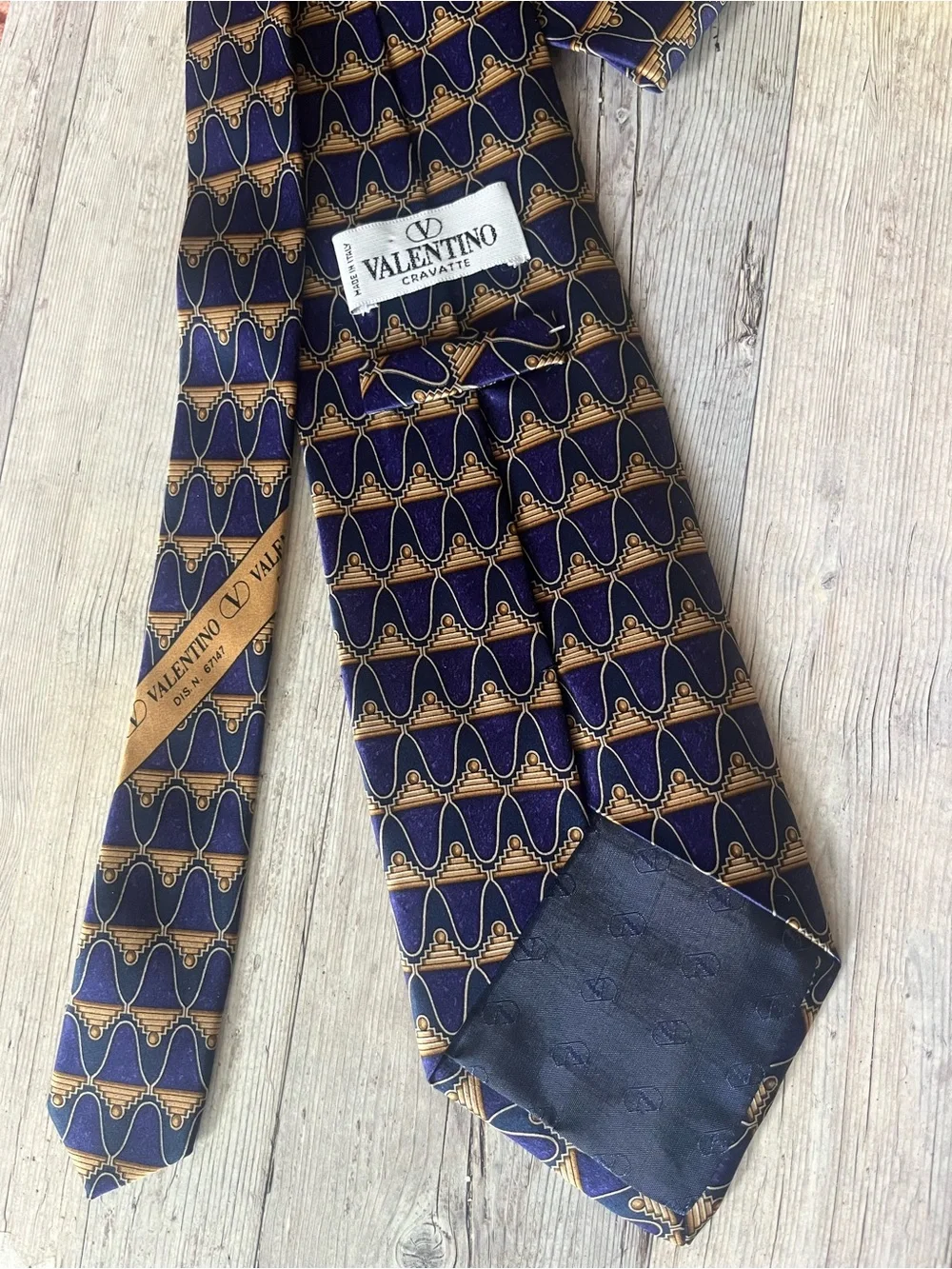 Designer blue silk tie Valentino